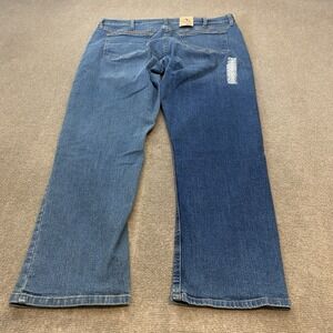 George‎ Relaxed Fit Blue Denim Jeans Mens 38x30 Straight Leg Irregular Workwear